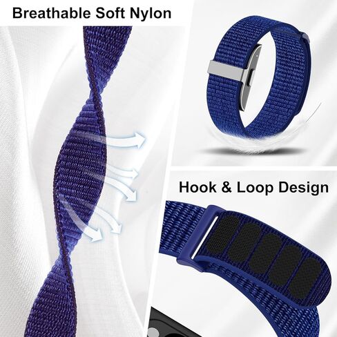 2-Pack Nylon Bands + Charger Compatible for Hume Band, Soft Breathable Adjustable Straps with Secure Charging Case Dock Set in Kuwait