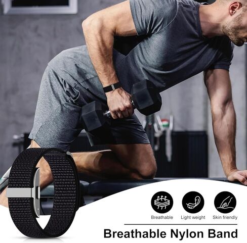 2-Pack Nylon Bands + Charger Compatible for Hume Band, Soft Breathable Adjustable Straps with Secure Charging Case Dock Set in Kuwait