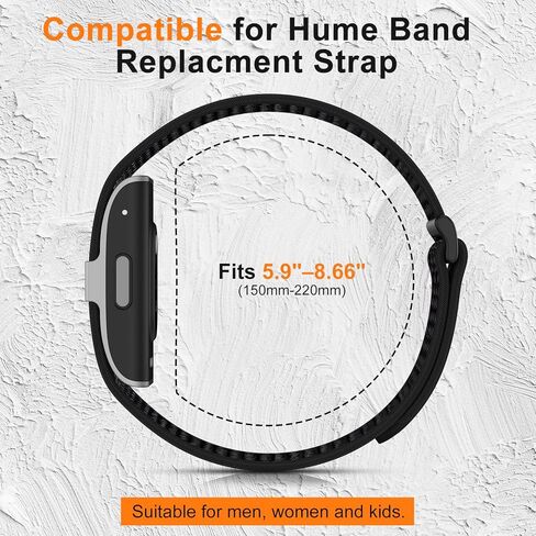 2-Pack Nylon Bands + Charger Compatible for Hume Band, Soft Breathable Adjustable Straps with Secure Charging Case Dock Set in Kuwait