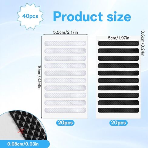 40 Pcs Phone Grip Tape Rubber Non Slip Side Sticker Adhesive Grippy Bumper Frame Stickers Waterproof Pre-Cut Strips Decal for Phone Case Tablet Smartphone Frame in Kuwait