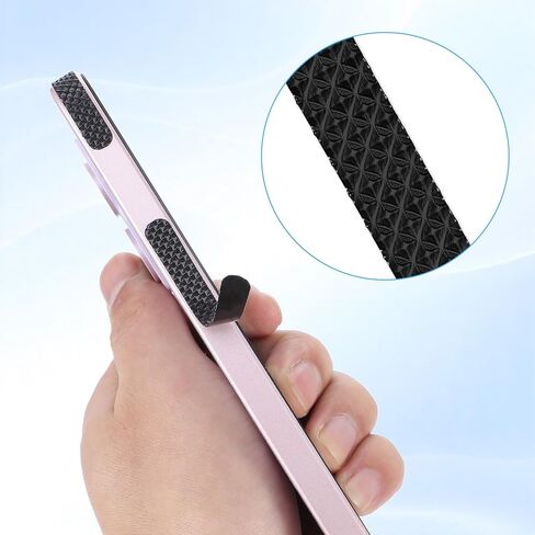 40 Pcs Phone Grip Tape Rubber Non Slip Side Sticker Adhesive Grippy Bumper Frame Stickers Waterproof Pre-Cut Strips Decal for Phone Case Tablet Smartphone Frame in Kuwait