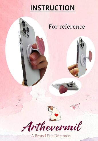 Cute Orange Heart Phone Grip - Large 3D Collapsible Crystal Phone Holder & Stand for Kindle, iPhone 17 16 15 14 13 Pro Max, iPad, Tablet | Phone Charms & Accessories Gift for Women in Kuwait