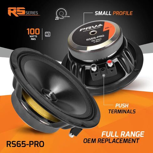 مكبرات صوت سيارة كاملة المدى 6.5 بوصة PRV AUDIO 200 واط لكل زوج 4 أوم RS65-PRO، مكبر صوت بديل ممتاز من OEM - رائع لنظام صوت ستيريو السيارة مع مكبر للصوت (زوج) in Kuwait