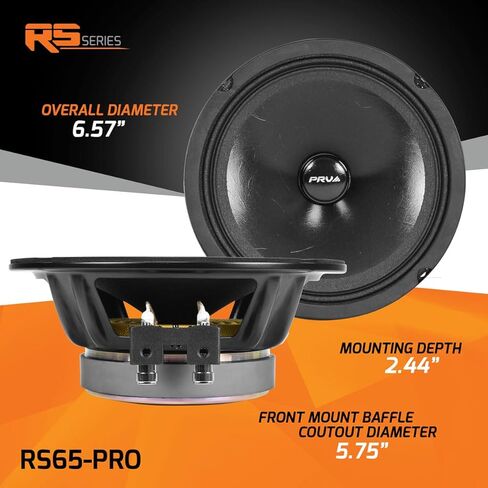 مكبرات صوت سيارة كاملة المدى 6.5 بوصة PRV AUDIO 200 واط لكل زوج 4 أوم RS65-PRO، مكبر صوت بديل ممتاز من OEM - رائع لنظام صوت ستيريو السيارة مع مكبر للصوت (زوج) in Kuwait