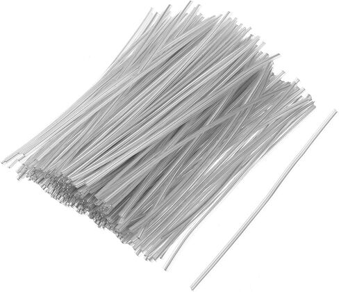 JJUNW 200 Pcs 4-inch Clear Twist Ties, Twist Cable Cord Wire Tie Reusable Fastening, Clear Twist-Ties for Plastic Coffee Bags Gift Wrapping Crafts Plants in Kuwait