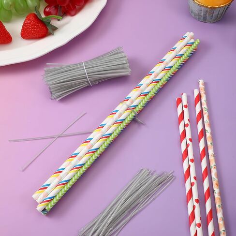JJUNW 200 Pcs 4-inch Clear Twist Ties, Twist Cable Cord Wire Tie Reusable Fastening, Clear Twist-Ties for Plastic Coffee Bags Gift Wrapping Crafts Plants in Kuwait