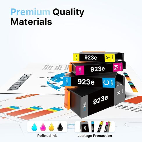 923e 923 Ink Cartridges for HP Printers with Chip Replacement for HP 923XL Ink Cartridges Combo Pack for HP923 OfficeJet Pro 8135e 8130e 8139e 8138e 8122e 8120 8124e 8125e 8130 8132e 8134e Printer in Kuwait