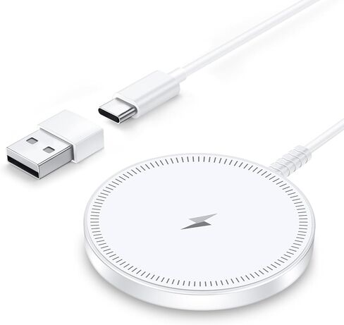 شاحن مغناطيسي لاسلكي Magsafe iPhone: لوحة شحن لسلسلة iPhone 17/16/15/14/13/12 وAirPods Pro 4-2، مغناطيس قوي، منافذ مزدوجة، صديق للحافظة، خفيف الوزن للسفر والمكتب المنزلي in Kuwait