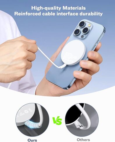شاحن مغناطيسي لاسلكي Magsafe iPhone: لوحة شحن لسلسلة iPhone 17/16/15/14/13/12 وAirPods Pro 4-2، مغناطيس قوي، منافذ مزدوجة، صديق للحافظة، خفيف الوزن للسفر والمكتب المنزلي in Kuwait