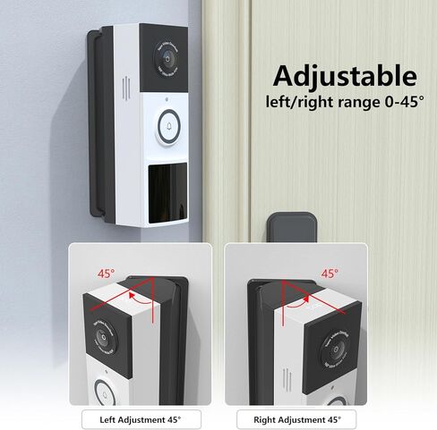 Adjustable 0 to 45 Degree Left and Right Angle Mount Compatible with Tapo TP-Link Smart Video Doorbell D210/D225/D235/TD21 Camera (Black) in Kuwait