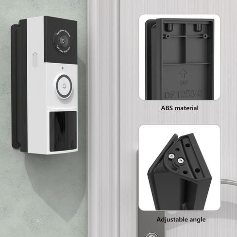 Adjustable 0 to 45 Degree Left and Right Angle Mount Compatible with Tapo TP-Link Smart Video Doorbell D210/D225/D235/TD21 Camera (Black) in Kuwait