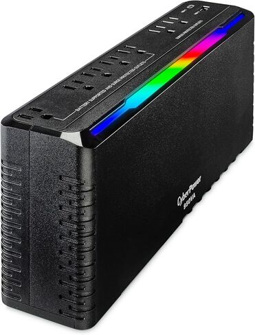 CyberPower GX950UC Gaming UPS بطارية احتياطية وواقي من زيادة التيار، 950 فولت أمبير/510 واط، إضاءة RGB، 8 منافذ، شحن USB-C وUSB-A، معتمد من UL in Kuwait
