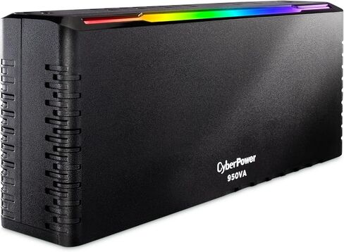 CyberPower GX950UC Gaming UPS بطارية احتياطية وواقي من زيادة التيار، 950 فولت أمبير/510 واط، إضاءة RGB، 8 منافذ، شحن USB-C وUSB-A، معتمد من UL in Kuwait