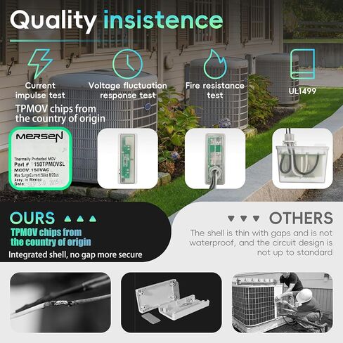 AG3000 HVAC Surge Protector 120/240V، Mini Split Surge Protector مع تقنية TPMOV، جهاز حماية عالمي من HVAC، غلاف مقاوم للماء، مراقبة سهلة، ضمان لمدة 5 سنوات in Kuwait