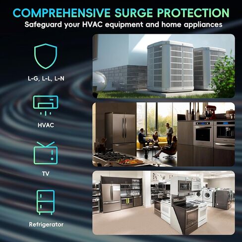 AG3000 HVAC Surge Protector 120/240V، Mini Split Surge Protector مع تقنية TPMOV، جهاز حماية عالمي من HVAC، غلاف مقاوم للماء، مراقبة سهلة، ضمان لمدة 5 سنوات in Kuwait