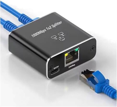 Rj45 الفاصل 1 إلى 2 جيجابت إيثرنت محول شبكة الإنترنت موسع كابل لطابعة الكمبيوتر المحمول لوحة المفاتيح والماوس in Kuwait