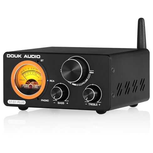 DoukAudio مضخم صوت بلوتوث Phono Amp: TPA3255 مضخم طاقة ستيريو مع VU Meter AUX Out لنظام الصوت المنزلي الدوار من الألومنيوم لسطح المكتب لعشاق الصوت (ST-01 Plus) in Kuwait