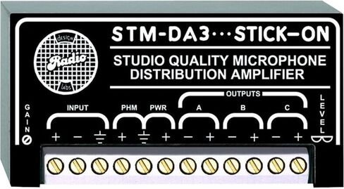 RDL STM-DA3 1x3 مضخم توزيع الميكروفون عزل كهربائي وصوتي، جودة الاستوديو منخفضة الضوضاء in Kuwait