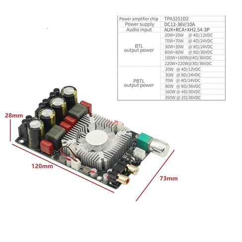 TPA3251 لوحة مضخم رقمي HiFi عالية الطاقة مع ستيريو عالي الطاقة 220WX2 Bridge 350W AP2202 in Kuwait