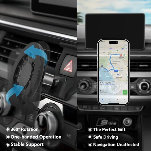 Car Phone Holder Mount for Audi A4/S4/A5/S5/RS4/RS5 2017-2025 Car Accessories Car Mount 360°Rotation for Car Phone Holder Magnetic Hands Free Compatible with iPhone Samsung Smartphones in Kuwait