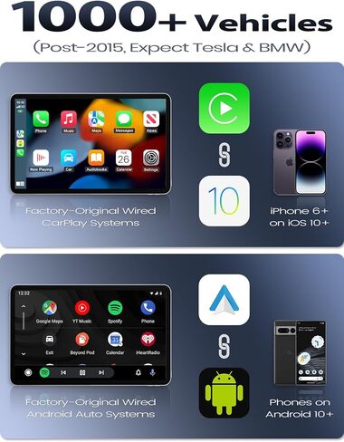 محول CarPlay اللاسلكي لأجهزة Apple - محول Android Auto اللاسلكي، دونجل Wi-Fi Zero-Lag بسرعة 5 جيجا هرتز، اتصال تلقائي مستقر، USB-A & C مطلي بالذهب لجميع سيارات CarPlay السلكية 2016+، توصيل وتشغيل صغير in Kuwait