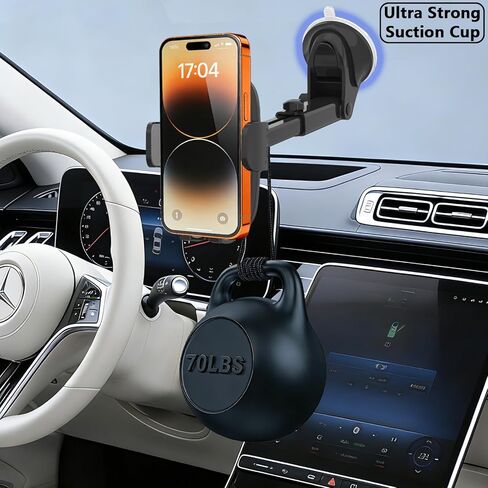 Car Phone Holder, [Ultra Strong Suction Cup] 360°Adjustable Phone Mount for Universal Car Windshield Compatible with iPhone 17 Pro Max and More Smartphones in Kuwait