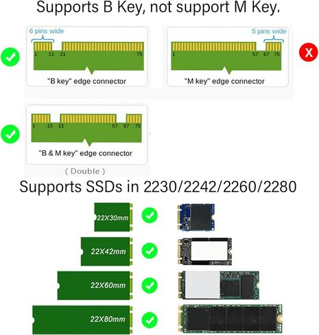 SSD 1 تيرابايت، محرك الحالة الداخلية، مفتاح M.2 NGFF B إلى محول ATA التسلسلي 2.5 بوصة، حاوية ATA التسلسلية M.2 إلى 2.5 بوصة، لـ 7 8 10، in Kuwait