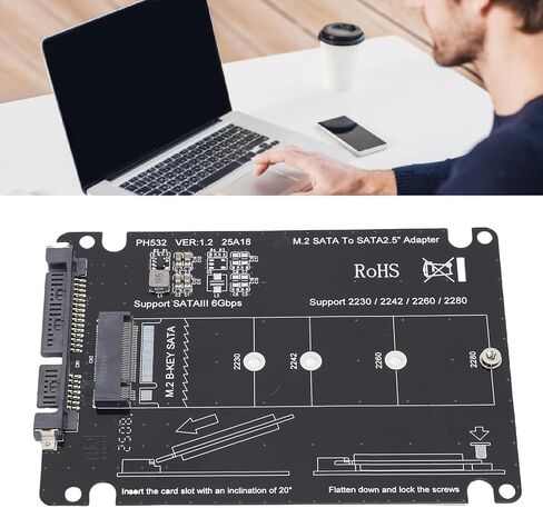 SSD 1 تيرابايت، محرك الحالة الداخلية، مفتاح M.2 NGFF B إلى محول ATA التسلسلي 2.5 بوصة، حاوية ATA التسلسلية M.2 إلى 2.5 بوصة، لـ 7 8 10، in Kuwait