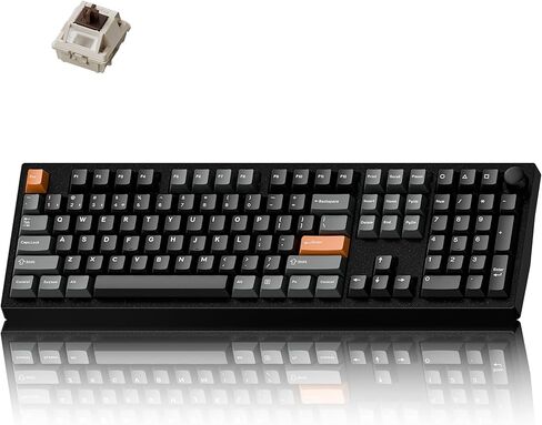 Keychron P6 Ultra 8K Polling Rate Full-Size Aluminum Wireless Mechanical Keyboard, 2.4 GHz/Bluetooth/Wired Custom RGB, Hot-Swappable Silk POM Brown Switch for Mac Windows Linux - Black in Kuwait