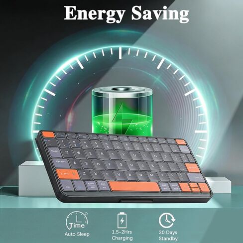 Foldable Keyboard with Backlit, Ultra Light Portable Wireless Keyboard with Adjustable Angle Stand & Leather Case,Compact Travel Bluetooth Keyboard for iPad mini,iPhone, Windows, iOS & Android in Kuwait