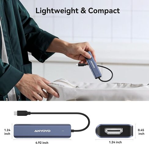 محطة إرساء ANYOYO، محول USB C متعدد المنافذ 6 في 1 مع HDMI 4K، 4 * USB 5 جيجابت في الثانية (3A+1C)، محور USB ألومنيوم 100 وات PD لأجهزة MacBook Pro/Air، وأجهزة الكمبيوتر المحمولة والأجهزة الأخرى (لا يدعم USB-C إخراج الفيديو) in Kuwait