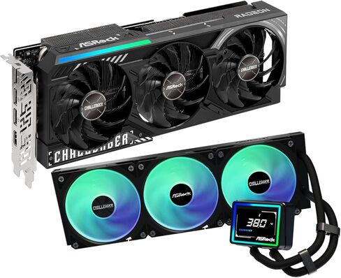 ASRock Radeon RX 9070 Challenger 16GB & Challenger 360 Digital AIO Cooler Bundle | ألعاب بدقة 4K مع شاشة مقاس 3 بوصات وARGB in Kuwait