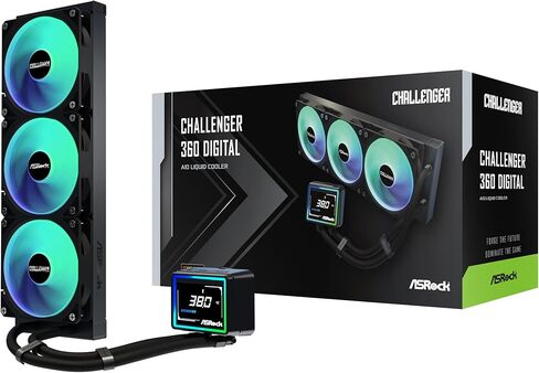 ASRock Radeon RX 9070 Challenger 16GB & Challenger 360 Digital AIO Cooler Bundle | ألعاب بدقة 4K مع شاشة مقاس 3 بوصات وARGB in Kuwait