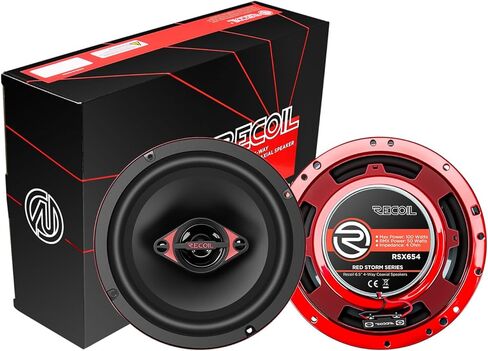 RECOIL RSX654 6.5 بوصة 4 طريقة مكبرات صوت سيارة محورية 200 واط ماكس زوج الطاقة عالية الأداء والصوت المتوازن in Kuwait