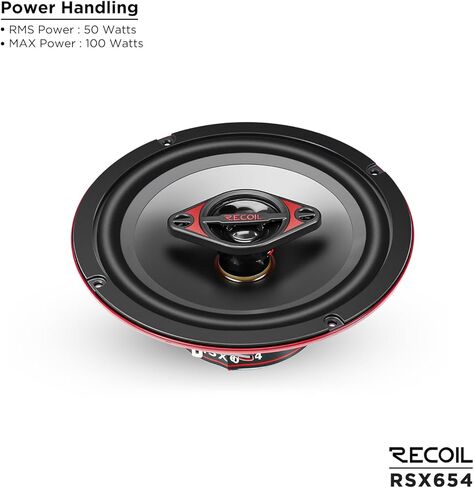 RECOIL RSX654 6.5 بوصة 4 طريقة مكبرات صوت سيارة محورية 200 واط ماكس زوج الطاقة عالية الأداء والصوت المتوازن in Kuwait