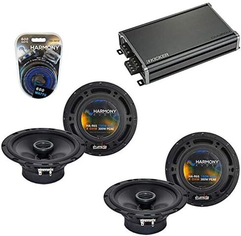 Harmony Audio متوافق مع حزمة استبدال مكبر الصوت Mercedes SLK-230/320 98-04 OEM (2) HA-R65 & CXA360.4 Amp in Kuwait