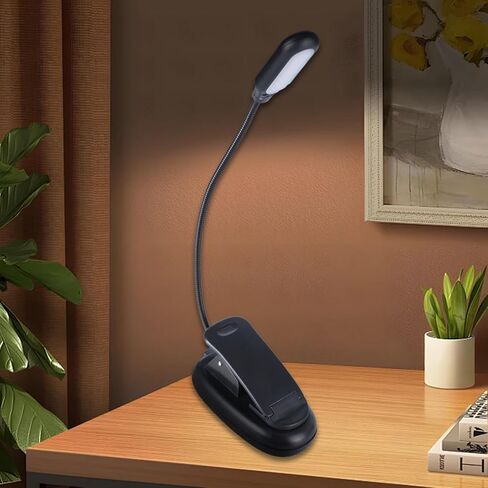 USB LED مصباح مكتبي مشبك على الضوء 3 أوضاع إضاءة 3 سطوع خافت للعناية بالعين كتاب قابل للتعديل للقراءة والدراسة والعمل USB قابل لإعادة الشحن in Kuwait
