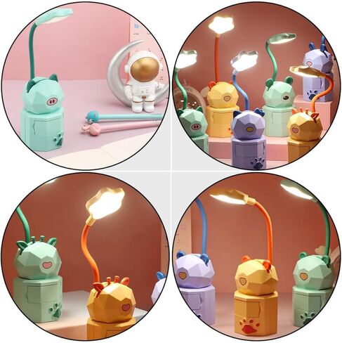 MAGICLULU Eye Protection Desk Lamp USB Rechargeable Night Light for Students Reading Table Lamp with Cute Bear Design Portable Eye Care Random Color in Kuwait