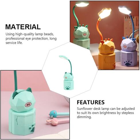 MAGICLULU Eye Protection Desk Lamp USB Rechargeable Night Light for Students Reading Table Lamp with Cute Bear Design Portable Eye Care Random Color in Kuwait