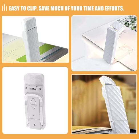 Rechargeable Clip-on Book Reading Light for Bed, Portable 3-Color Adjustable USB Reading Lamp with Rotatable Head, White Bedside Book Light for Night Readers in Kuwait