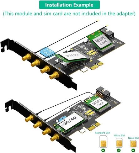 NGFF M.2 Key B ومفتاح A إلى محول PCIe X1 لبطاقة 3G/4G وWiFi in Kuwait