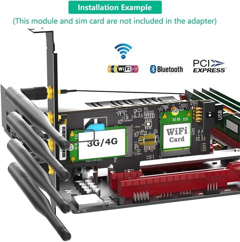 NGFF M.2 Key B ومفتاح A إلى محول PCIe X1 لبطاقة 3G/4G وWiFi in Kuwait