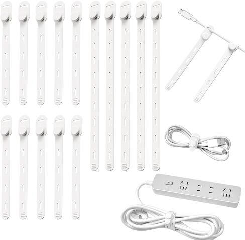5" and 9.6" Silicone Cable Ties Cord Organizer, 15Pcs-Black in Kuwait