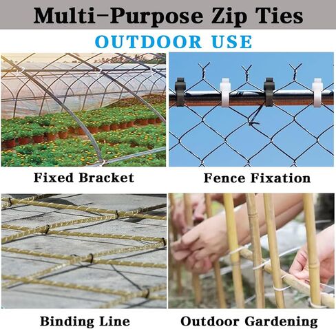 Zip Ties 200 Pack 6 Inch Black Multi-Purpose Self Locking Nylon Cable Ties Cord Management Heavy Duty for Indoor, Outdoor, Home, Garden (6"/200pk -Black) in Kuwait