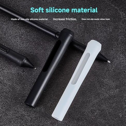 حامل قلم بمقبض من السيليكون متوافق مع قلم Wacom Pro 3 PTK470، PTK670، PTK870، حافظة واقية مريحة لقلم الكمبيوتر اللوحي، ملحقات أقلام ستايلس (أسود) (أبيض) in Kuwait