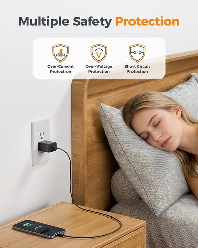 TESSAN 45W GaN USB C Charger Block, Type C Charger Fast Charging Compatible with iPhone 15/16/17 Series, iPad Pro/Air, Samsung Galaxy S24/S25 Series, Google Pixel 8/7 Series, and More (Black, 2 Pack) in Kuwait