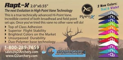 Q2i Fusion-II | 2.1" | High-Performance Arrow Fletching Vanes with Tri-Fusion Adhesion Technology for Target Archery in Saudi Arabia