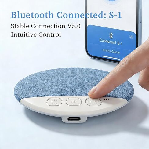 Bluetooth Pillow Speaker for Sleeping, Under Pillow Speaker with White Noise & Timer, Private Sleep Aid Headphone Alternative for Couples, Adults, Kids - No Disturb to Partner in Kuwait