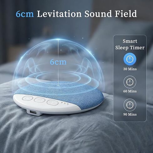 Bluetooth Pillow Speaker for Sleeping, Under Pillow Speaker with White Noise & Timer, Private Sleep Aid Headphone Alternative for Couples, Adults, Kids - No Disturb to Partner in Kuwait