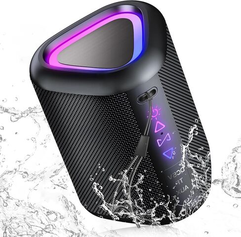 aowoka Bluetooth Speaker, 2025 Portable Wireless Speakers with Led Light, Bluetooth 5.4, 24H Playtime, Enhanced Bass, IPX7 Waterproof, Outdoor Speaker for Travel, Sport, Party, Biking. in Kuwait